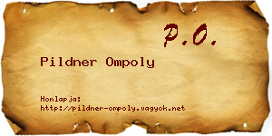Pildner Ompoly névjegykártya